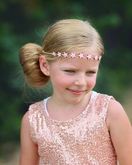 Pink Glitter Stars Headband- Glitter Headband, Pink Headband, Birthday Headband, Party Headband, Girl Birthday Gift, Gift for her, Pink