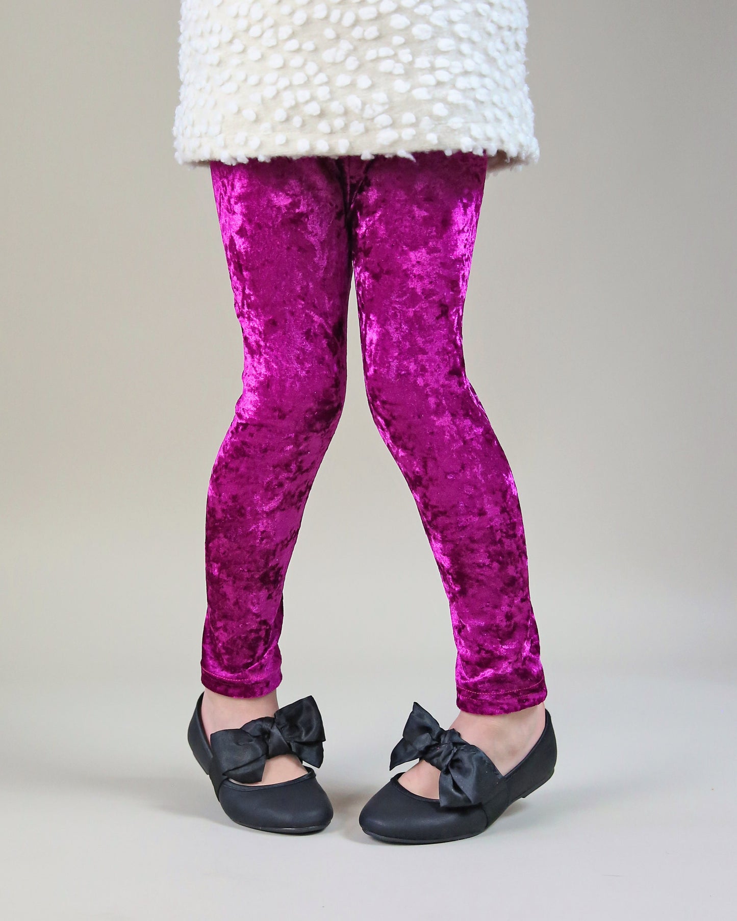 Velvet Leggings in Magenta