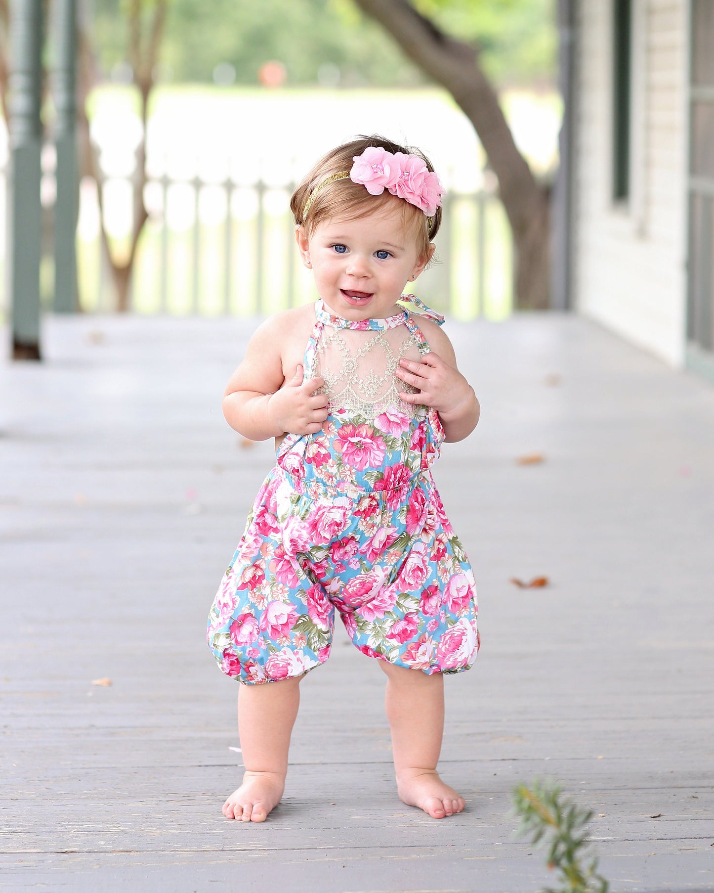 Teal Floral Baby Toddler Romper- Baby Gift, Toddler Romper, Baby Gift, Toddler Gift, Toddler Outfit, Baby Outfit, Girl Birthday Gift, Baby
