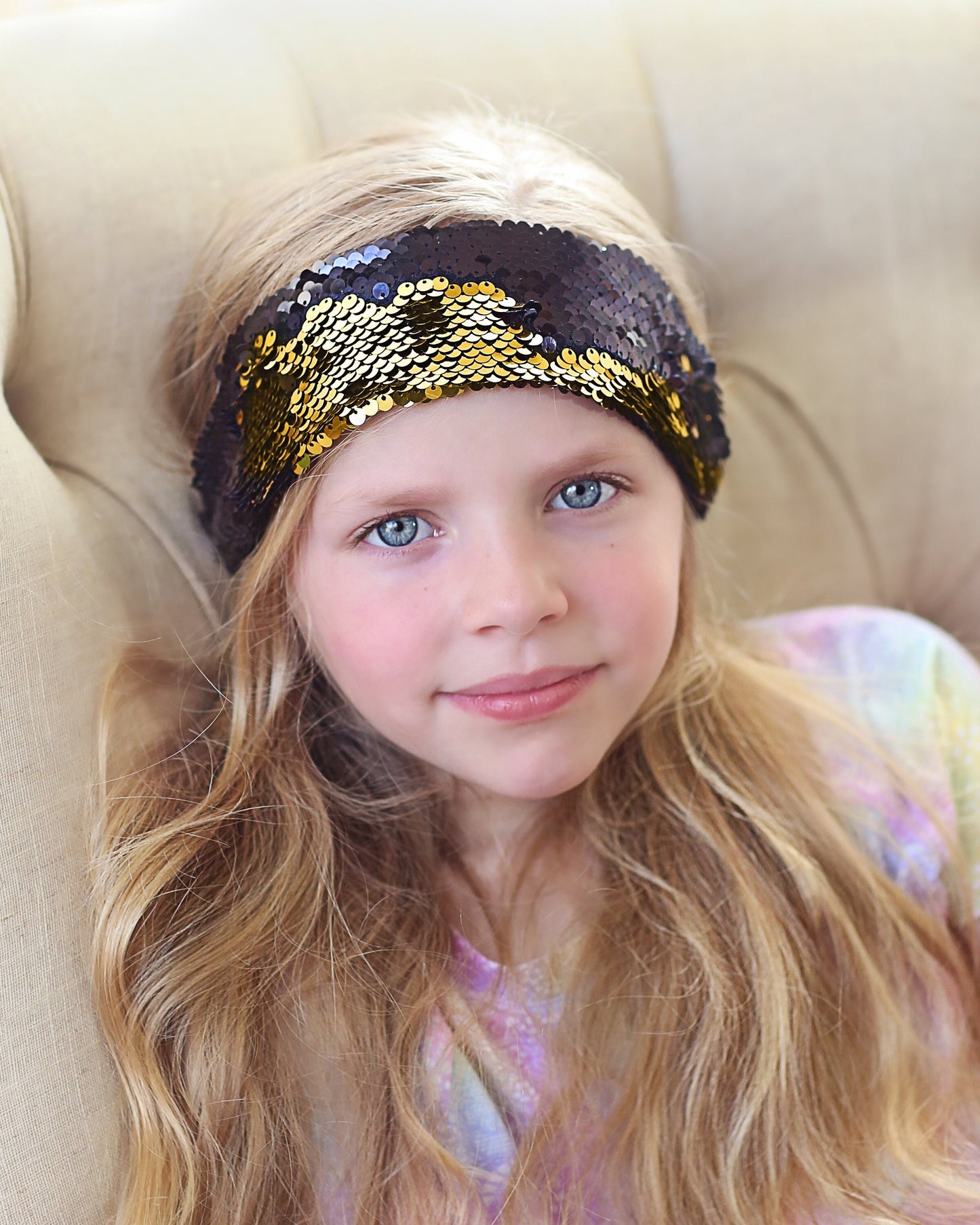 Black Flip Sequin Headband- Sequin headband, birthday headband, birthday gift, birthday outfit, birthday outfit, statement headband, luxury